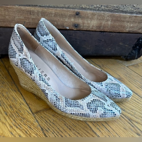 Ateliers - Women’s SnackSkin Print Jute Wedge Heeled Shoes - Size 37 - Picture 1 of 7
